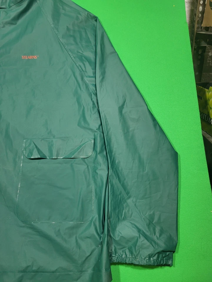 De Colección Stearns Primer Mate Impermeable XL Verde Pesca Navegación Chaqueta PVC Pescador Foto 4 de 4