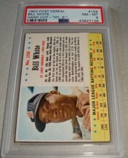 1963 Post Cereal #158 BILL WHITE  psa 8 