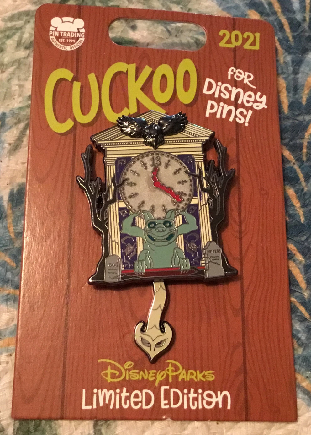 Disney Parks Cuckoo for Disney Pins Haunted Mansion/Gargoyle Clock LE Pin 2021