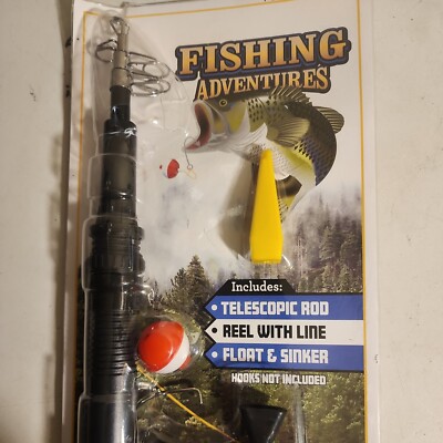 Fishing Adventures Kid Telescopic Rod Reel With Line Float Sinkers | eBay