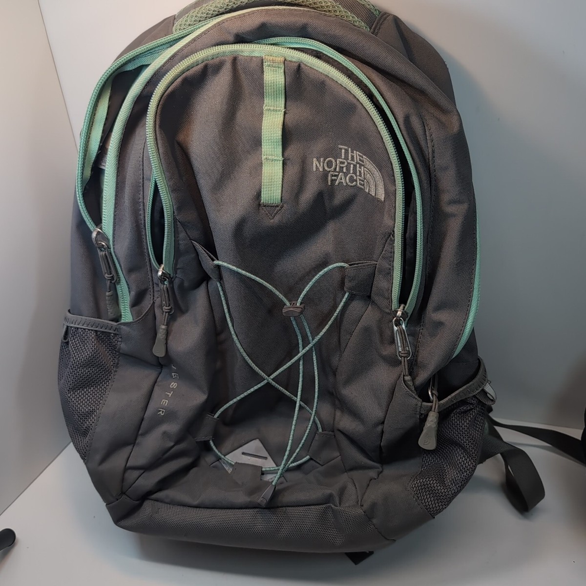 The North Face Jester Backpack Gray Mint‎ Green School Travel Book Bag The North Face Jester Backpack Gray Mint Green School Travel  main image 3