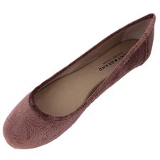 Lucky Brand EMMIE FLATS Woman SABLE Flower VELVET Flat Slip On Shoes Size 7.5 M