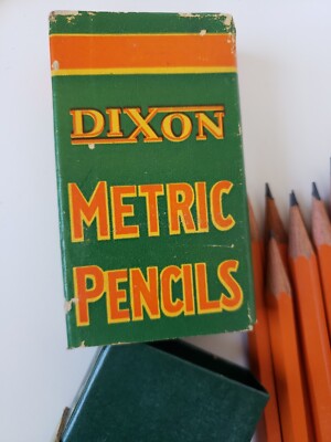 12 Vintage Dixon Metric Pencils in/ Box Made in USA NIB 1910 4H 6H