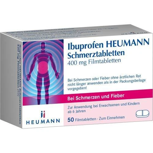 HEUMANN PHARMA GMBH & CO. GENERICA KG 3x IBUPROFEN Heumann 50 Schmerztabletten 400mg bei Schmerzen Fieber PZN: 7728561