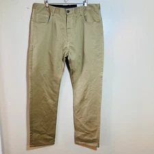 Stacy Adams Khaki Pants Slacks Patterned Stitch Unique Fancy Formal Mens 44x34