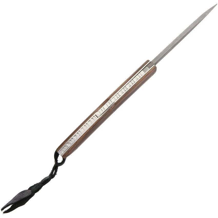 Cuchillo Plegable LionSTEEL Opera 2.75" Hoja de Acero Damasco Mango de Madera Santos Foto 3 de 4