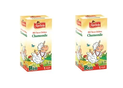 APOTHEKE Camomile Tea for Babies from 1st Month of Age. Pack of 2 boxes, 40 tea bags.