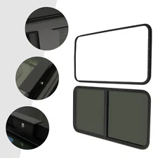 Both Sides Universal RV Window Horizontal Privacy Sliding Window with Trim Ring