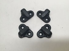 Marine Boat Canoe Kayak 4 PCS Black Pom Double Hole Lashing Hook 0.15" Hole Size