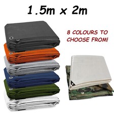 1.5 m x 2 m Tarpaulin Heavy Duty Waterproof Cover Tarp Ground Camping Sheet Best