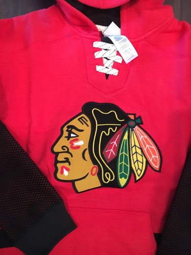 Chicago Blackhawks NEW Youth Small Vintage Pullover Hooded Sweatshirt . NHL NWT - Picture 2 of 3