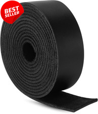 1" Wide Flat Leather Straps 2mm Thick 72.5" Black Full Grain Craft Cord - US