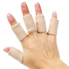 20 Pieces Finger Protector Sleeves Elastic Thumb 20 Count Pack of 1 , Beige