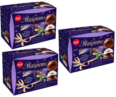 3 LAIMA MAIGUMS RIGA BLACK BALSAM CURRANT Chocolate Zephyrs Boxes 185g 6.5oz
