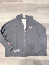 Vintage Disney Store Mickey Gray Full Zip Hoodie Mens XXL Y2k Disneyland Parks