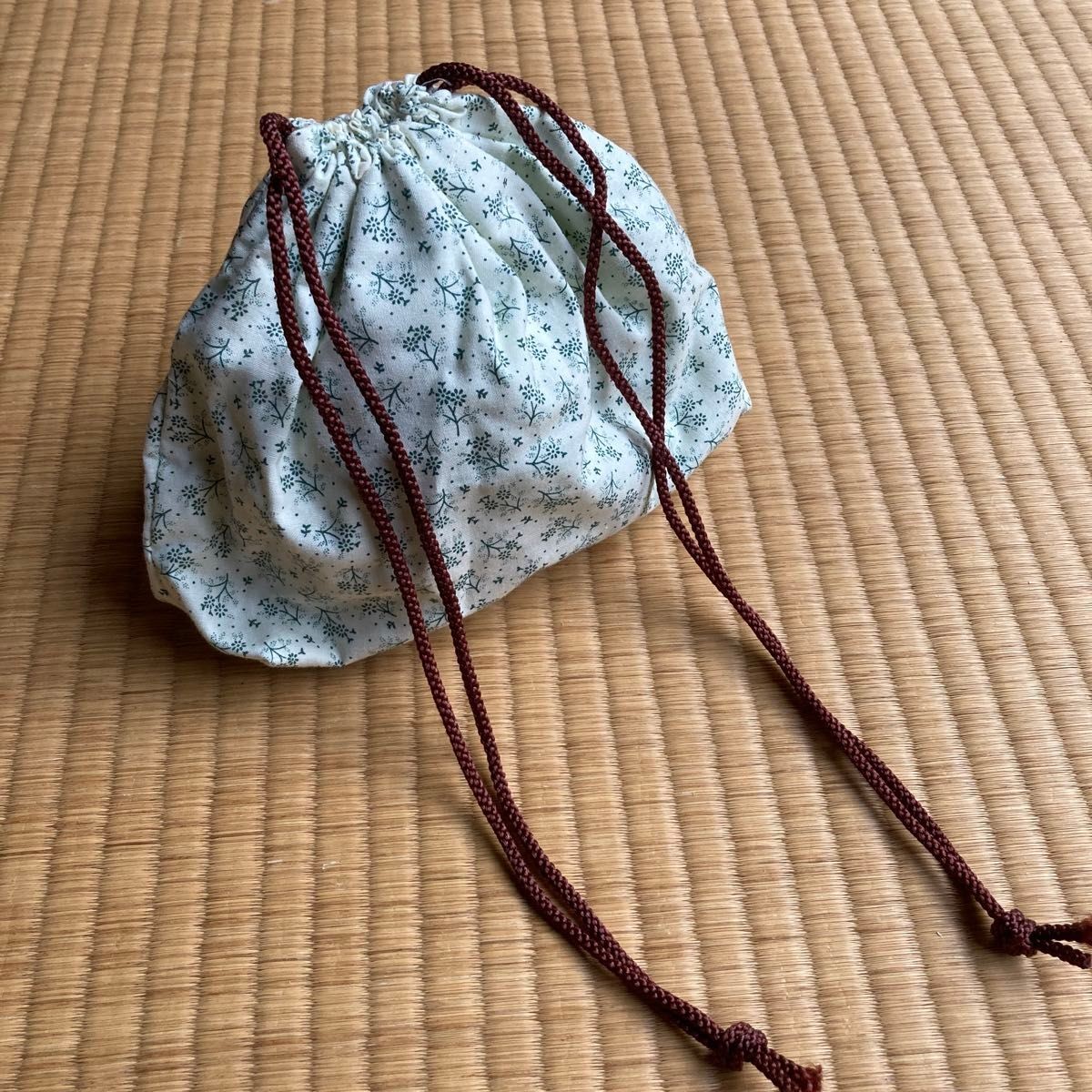 drawstring bag, small flower pattern, Japanese ac… - image 4