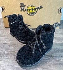 DR MARTENS Junior 1460 Pascal Tinsel Fur Lace Up Boots Black 7 Toddler