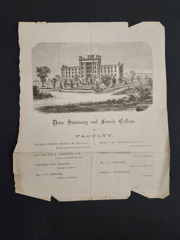 1860s antique DREW SEMINARY FEMALE COLLEGE Carmel ny prospectus