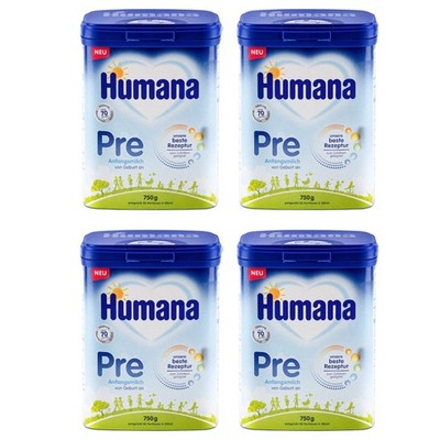 Humana PRE Anfangsmilch, von Geburt an 4 x 750g (3,kg)
