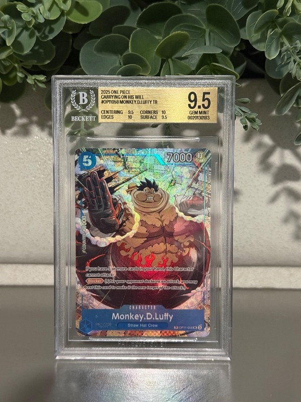 2025 ONE PIECE OP13-CARRYING ON HIS WILL TREASURE RARE MONKEY D. LUFFY BGS 9.5