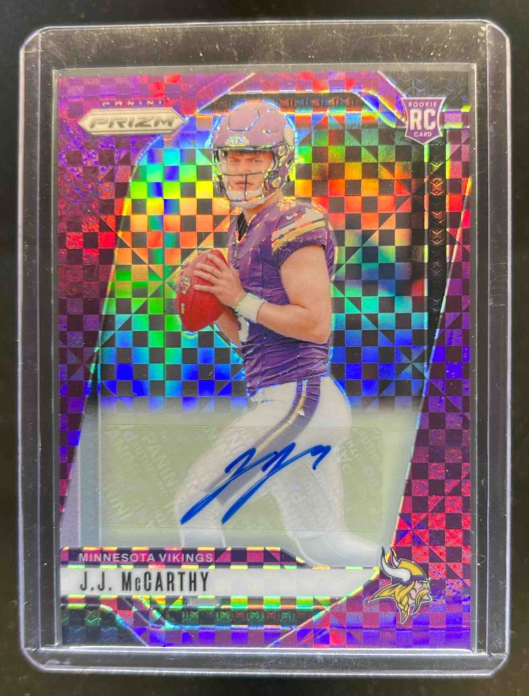 JJ McCarthy 2024 Prizm #400 Rookie Autographs - Purple Power /49