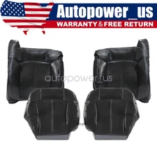 Driver & Passenger Leather Seat Cover Dark Gray FITS 1999-2002 Chevy Silverado