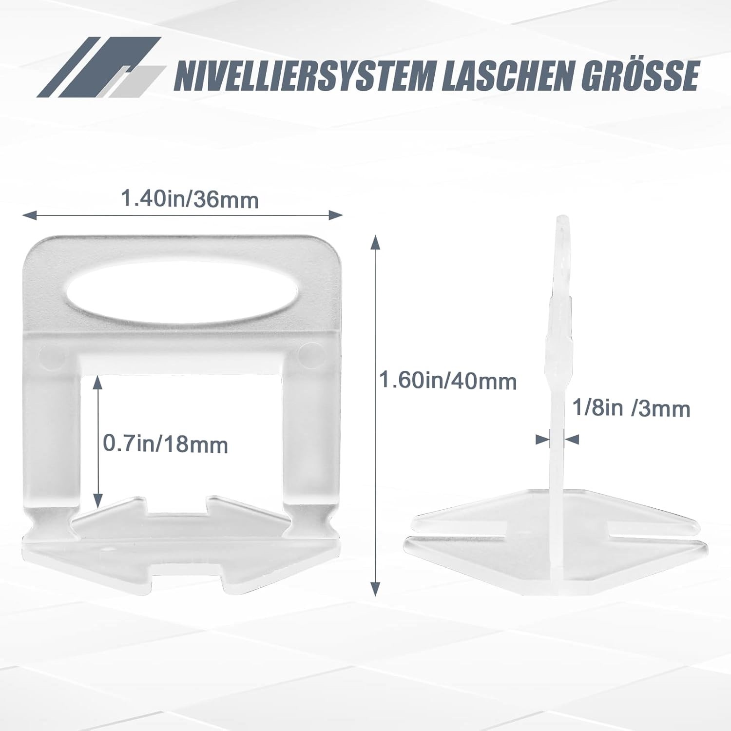 Languettes de Nivellement Carrelage 3mm Clip Croisillon Autonivelant 500pcs - 2
