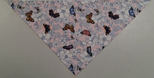 Dog Bandana/Scarf, Tie On, Floral, Butterflies, Pink, XS, S, M, L