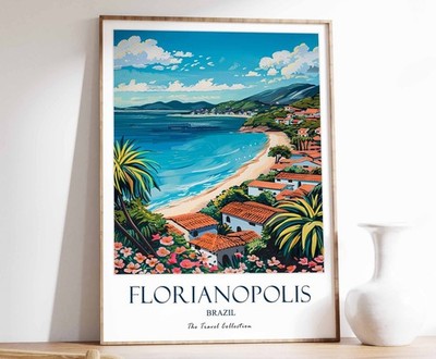 5_Florianopolis Druck, Florianopolis Reiseposter, Brasilien Reisedruck, Tropica