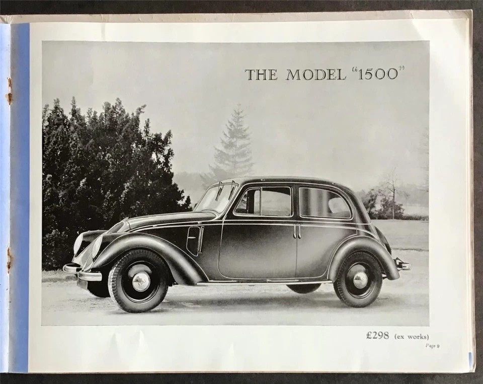 Folleto de ventas FIAT CAR RANGE 1937 500, 1500, Balilla Sports & Balilla Sedán Foto 4 de 4