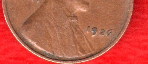 USA 1 CENT 1926 ERROR # 6