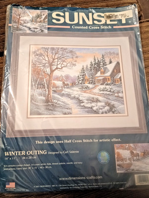 Winter Outing - Dimensions #13691 Counted Cross Stitch Kit - 14''x 11  - NIP/NEW