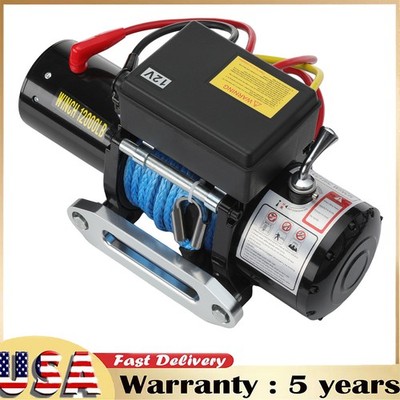 12000LBS Electric Winch 12V 85FT Steel Cable Truck Trailer Towing Off-Road 4WD