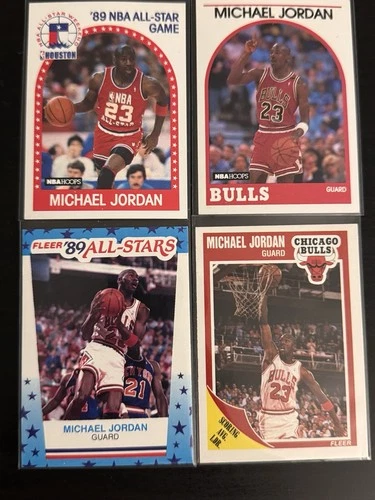 1989-90 LOT 4 Fleer Hoops All-Stars Stickers Base Michael Jordan #3 #21 #200