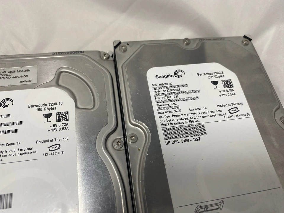 3 Seagate Barracuda 2x 160GB 1x 200GB SATA 3.5" HDD Hard Disk Drive - Image 4 of 4