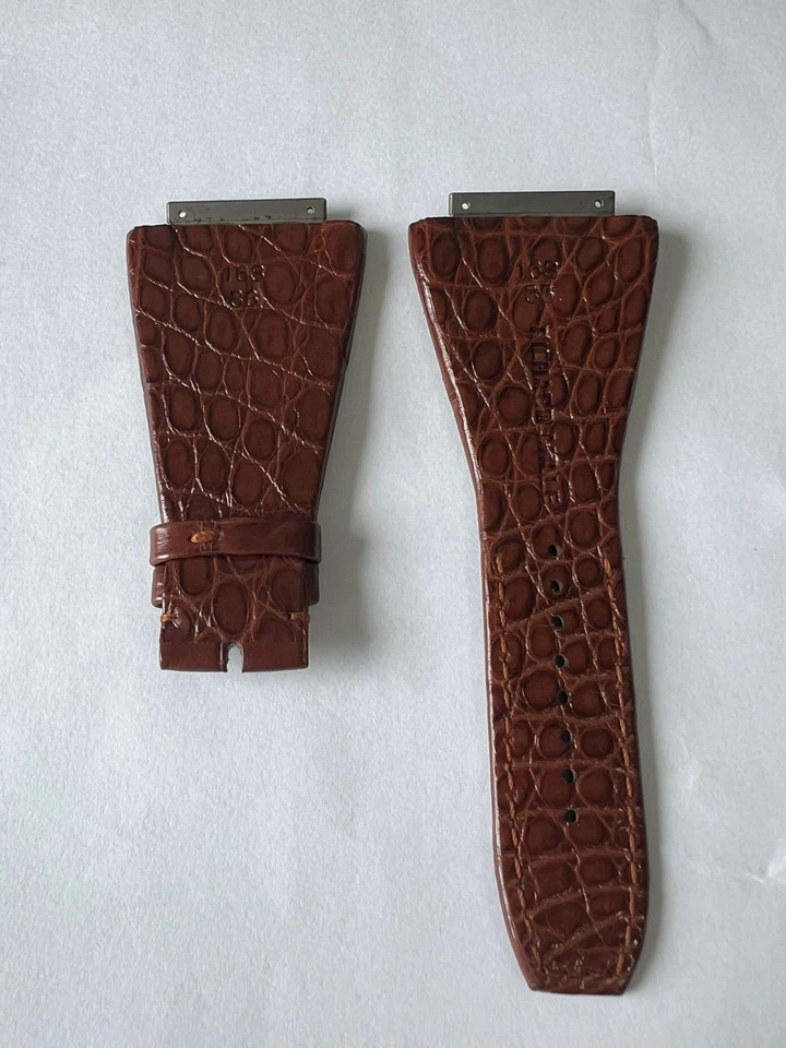 Auténtica correa de cocodrilo Richard Mille RM16 marrón oscuro Foto 3 de 4