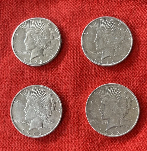 Lot (4) 1922 PEACE SILVER DOLLARS (Uncirculated in safe)