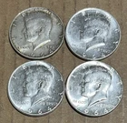 1964 Kennedy Half Dollars 90% Silver Circulated Lot Of 4
