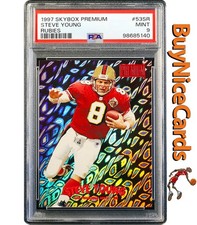 1997 Steve Young Skybox Premium Rubies SP /50 # 53SR PSA 9 Mint Pop 1, 1 Higher