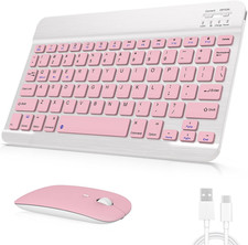 Rechargeable Bluetooth Keyboard and Mouse Combo, Universal Ultra-Slim Wireless