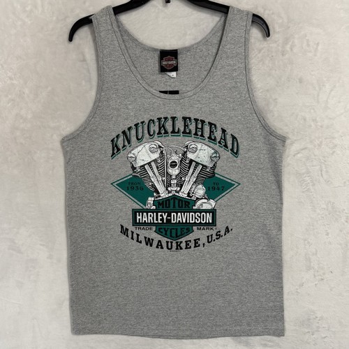 NEW Harley Davidson Tank Top Men’s Medium Tomahawk Native Pinup Girl Knucklehead - Picture 2 of 11