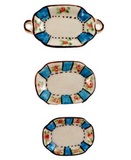 vintage dollhouse miniature 1:12 Porcelain China Platters Plates Lot of 3 decor