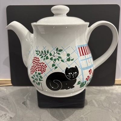 Vintage Sadler Black Cat Teekanne 2 Pints Fassungsvermögen sehr schöner Zustand 