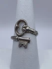 Vintage Sterling Silver 925 Twisted Key Design Ring Size 8.5, 4.4 G