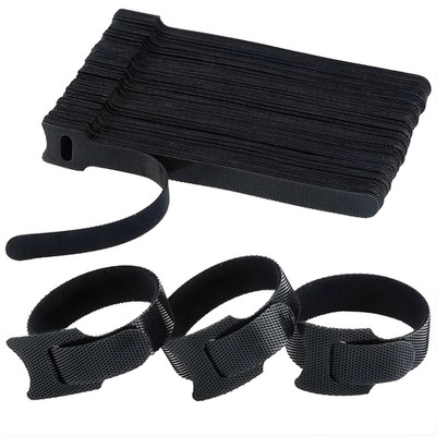 50 PCS Cable Straps Wire Cord Hook Loop Ties Reusable Fastening Organizer Laptop