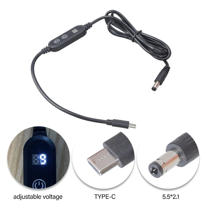 Type C to 5.5x2.1mm Power Extension Charging Cable Charging Cord with Switching - Image 3 of 4