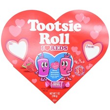 Tootsie Roll Valentines All Red Fruit Chews Heart Gift Box 7oz