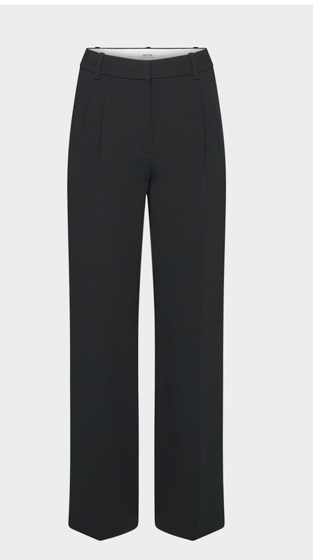 Aritzia The Effortless Pant Crepette Black Pleated Wide Leg Trouser Womens Sz 10