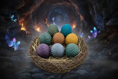 Starlight Threaded Dragon Eggs; Great for Egg Hunts, Christmas Ornaments