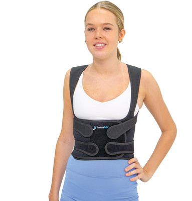 Posturepals Premium Posture Corrector Brace   Adjustable Back Brace for Upper, M